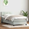 vidaXL Boxspringbett mit Matratze & LED Hellgrau 90x220 cm Samt