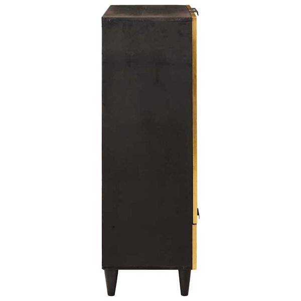 vidaXL Seitenschrank mit Speicher Schwarz und Gold 60 x 33,5 x 100 cm
