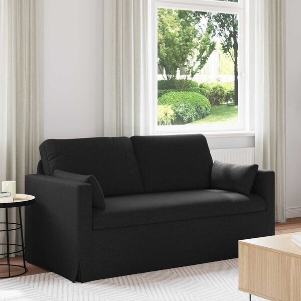 vidaXL Sofa 140cm Schwarz Metall