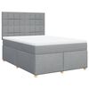 vidaXL Boxspringbett mit Matratze Hellgrau 140x200 cm Stoff