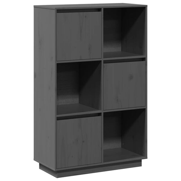 vidaXL Highboard Grau 74x35x117 cm Massivholz Kiefer