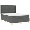 vidaXL Boxspringbett mit LED-Lichtleisten Grau 160 x 200 cm Stoff