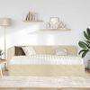 vidaXL Eckbettgestell mit Matratze Creme 100 x 200 cm Stoff