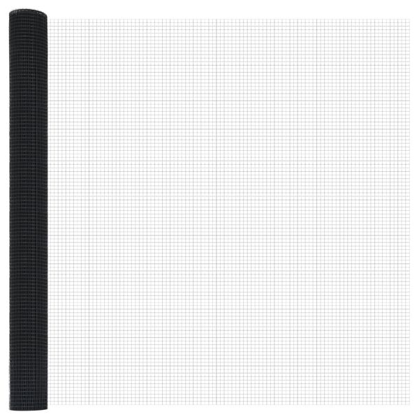 vidaXL Geschweißter Drahtzaun Grau 1.6 x 25 m Stahl