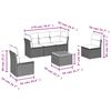 vidaXL 6-tlg. Garten-Sofagarnitur mit Kissen Schwarz Poly Rattan