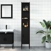 vidaXL Badschrank Schwarz 33x33x185,5 cm Holzwerkstoff