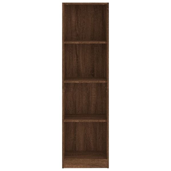 vidaXL B&uuml;cherregal 4 F&auml;cher Braun Eichen-Optik 40x24x143 cm