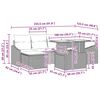 vidaXL Garten-Sofa-Set mit Kissen 7 pcs Schwarz und Creme