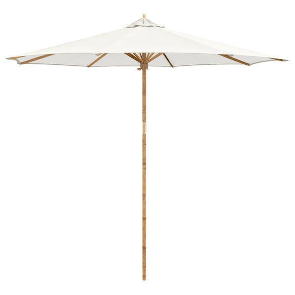 vidaXL Garten-Sonnenschirm Cremewei&szlig; &Oslash; 270 x 260 cm Bambus