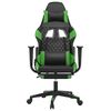 vidaXL Gaming-Stuhl mit Massage & Fu&szlig;st&uuml;tze Schwarz & Gr&uuml;n Kunstleder