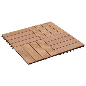 vidaXL Terrassenfliese 22 stk. Teak 30 x 30 cm WPC