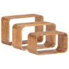 vidaXL Beistelltische 3 Stk. Massivholz mit Honigfarbenem Finish