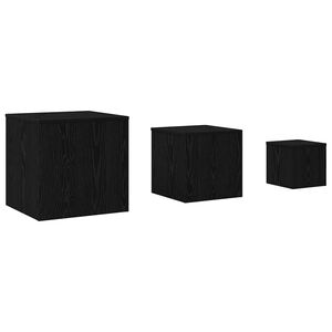 vidaXL Nestingtisch 3 pcs Schwarz Eichen-Optik Holzwerkstoff
