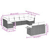 vidaXL 9-tlg. Garten-Sofagarnitur mit Kissen Grau Poly Rattan