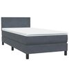 vidaXL Boxspringbett mit Matratze & LED Dunkelgrau 80x220 cm Samt