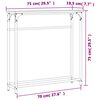 vidaXL Konsolentisch Sonoma-Eiche 75 x 19,5 x 75 cm Holzwerkstoff
