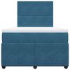 vidaXL Boxspringbett mit Matratze Blau 120x190 cm Samt