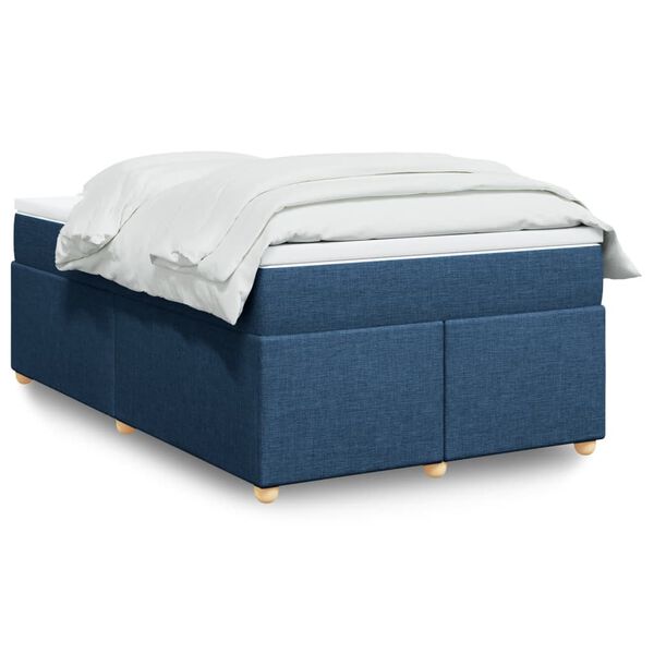 vidaXL Boxspringbett mit Matratze Blau 120x190 cm Stoff