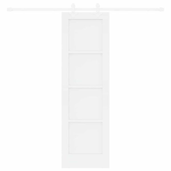 vidaXL Schiebet&uuml;r Wei&szlig; 61 x 198,5 cm Massives Kiefernholz