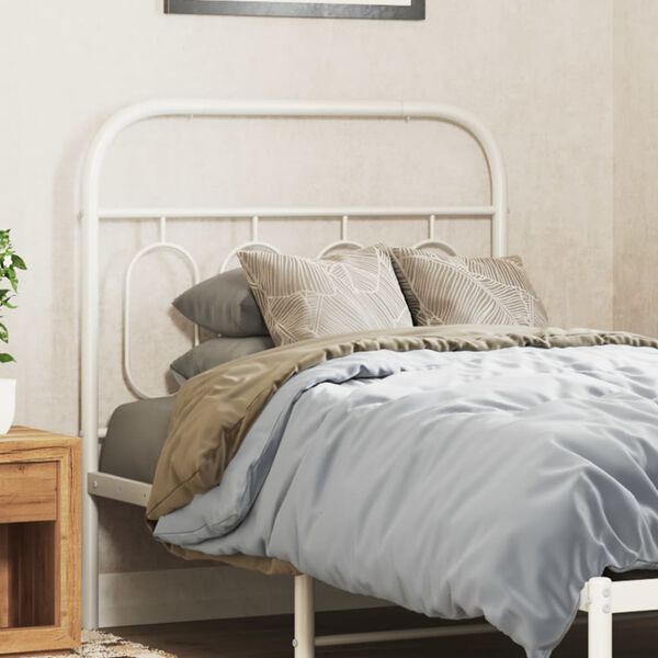 vidaXL Kopfteil Metall Wei&szlig; 80 cm