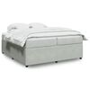 vidaXL Boxspringbett mit Matratze Hellgrau 200x200 cm Samt