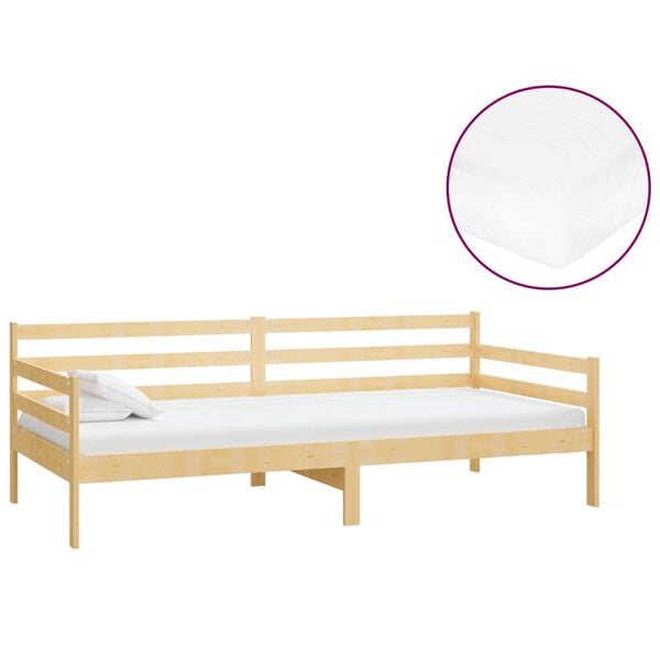 vidaXL Tagesbett mit Matratze 90x200 cm Kiefer Massivholz