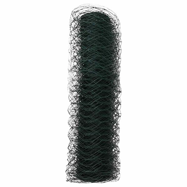 vidaXL Hexagonzaun Gr&uuml;n 0,8 x 10 m PVC