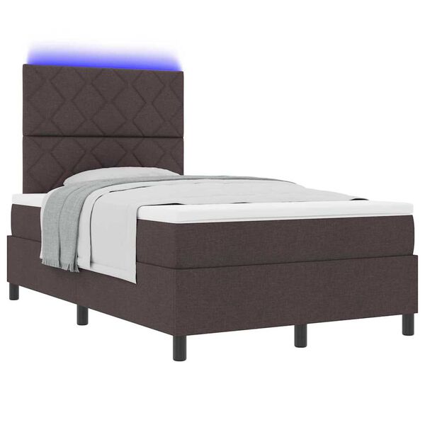 vidaXL Boxspringbett mit Matratze Dunkelbraun 120 x 190 cm Stoff
