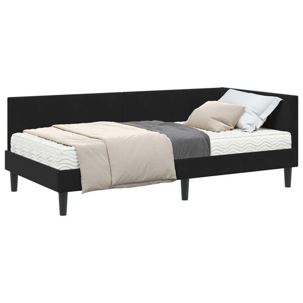 vidaXL Eckbettgestell mit Matratze Sonstiges 2 pcs Schwarz Samt