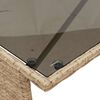 vidaXL 3-tlg. Garten-Essgruppe mit Kissen Beige Poly Rattan