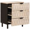vidaXL Nachttisch mit Schubladen Wei&szlig; 50 x 33 x 62 cm Massivholz Mango