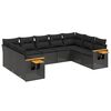 vidaXL Patio Sofa Set 9-Sitzer Black