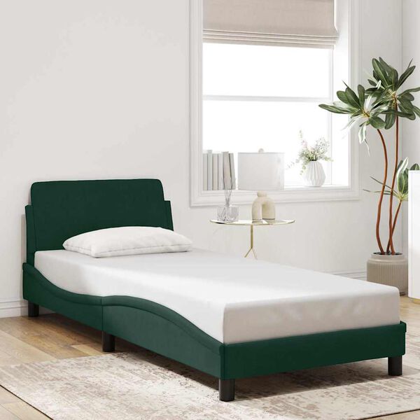 vidaXL Bettgestell "Dover" Dunkelgr&uuml;n 90x190 cm Samt