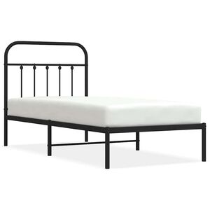 vidaXL Bettgestell mit Kopfteil Metall Schwarz 90x190 cm
