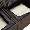 vidaXL Garten-Sofa-Set mit Kissen mit Speicher 7 pcs Braun Poly Rattan