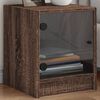 vidaXL Nachttische mit Glast&uuml;ren 2 Stk. Braun Eichen-Optik 35x37x42 cm