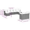 vidaXL 9-tlg. Garten-Sofagarnitur mit Kissen Schwarz Poly Rattan