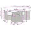 vidaXL 5-tlg. Garten-Sofagarnitur mit Kissen Grau Poly Rattan