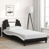 vidaXL Bett "Viana" mit Matratze Schwarz und Wei&szlig; 100x200 cm Kunstleder