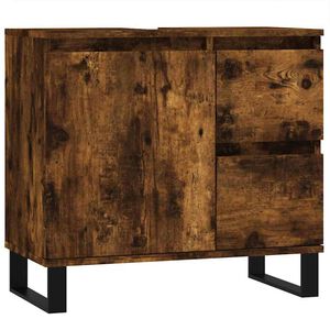 vidaXL Badschrank R&auml;uchereiche 65x33x60 cm Holzwerkstoff