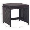 vidaXL 17-tlg. Garten-Essgruppe mit Auflagen Poly Rattan Schwarz