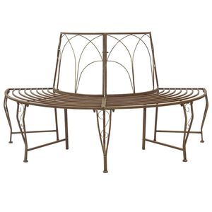 vidaXL Baumbank 4-Sitzanzahl 160 x 80 x 89 cm Stahl Antikbraun