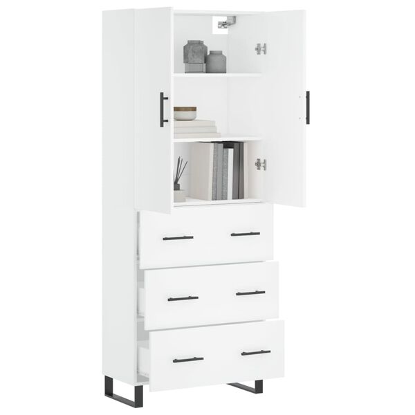 vidaXL Highboard Wei&szlig; 69,5x34x180 cm Holzwerkstoff