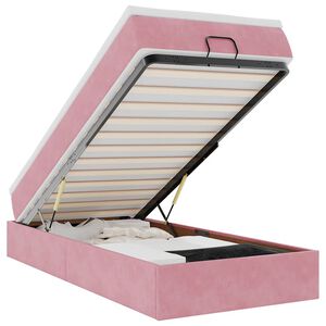 vidaXL Ottoman-Bett mit Matratze Rosa 80x200 cm Samt