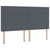 vidaXL Bett mit LED-Lichtleisten Dunkelgrau 200 x 200 cm Samt