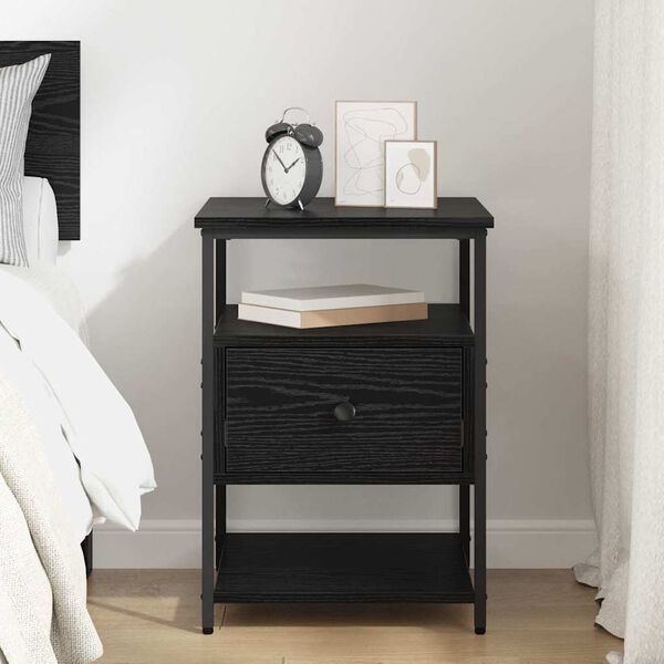 vidaXL Nachttisch Schwarz Eichen-Optik 40 x 42 x 56 cm Holzwerkstoff