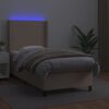 vidaXL Boxspringbett mit Matratze & LED Cappuccino-Braun 80x200cm