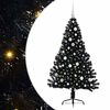vidaXL K&uuml;nstlicher vorbeleuchteter Weihnachtsbaum Schwarz 150 cm PVC