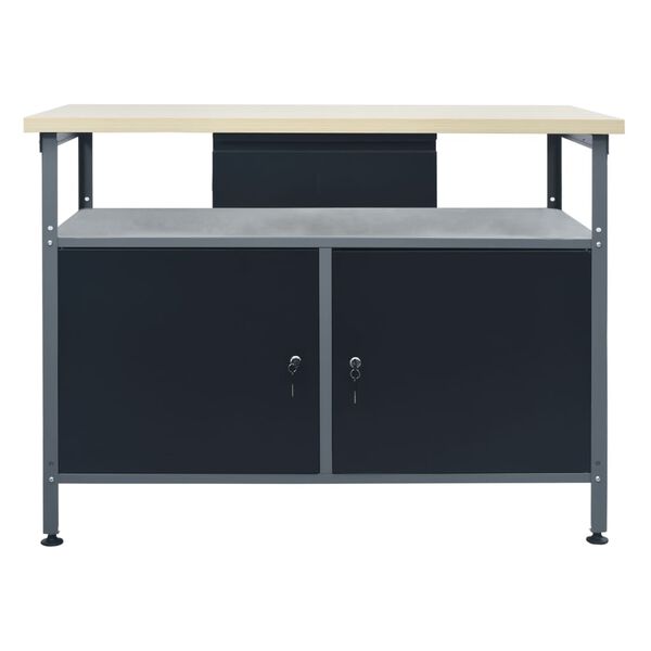 vidaXL Werkbank Schwarz 120x60x85 cm Stahl
