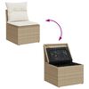 vidaXL Gartensofa-set mit Speicher 9 pcs Beige Poly-Rattan